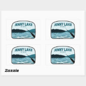 Jenny Lake Wyoming Gevist Rod Rechthoekige Sticker (Vel)