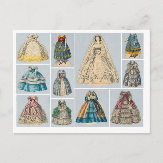 Jenny Lind Papier Doll Jurken Briefkaart (Voorkant)