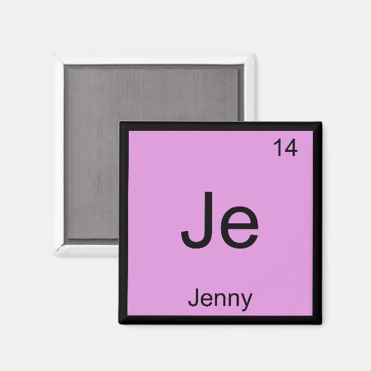 Jenny Name Chemistry Element Periodic Table Magneet (Voorkant / Achterkant)