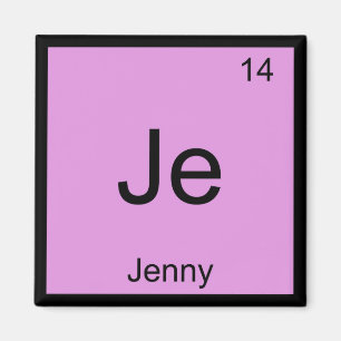 Jenny Name Chemistry Element Periodic Table Magneet