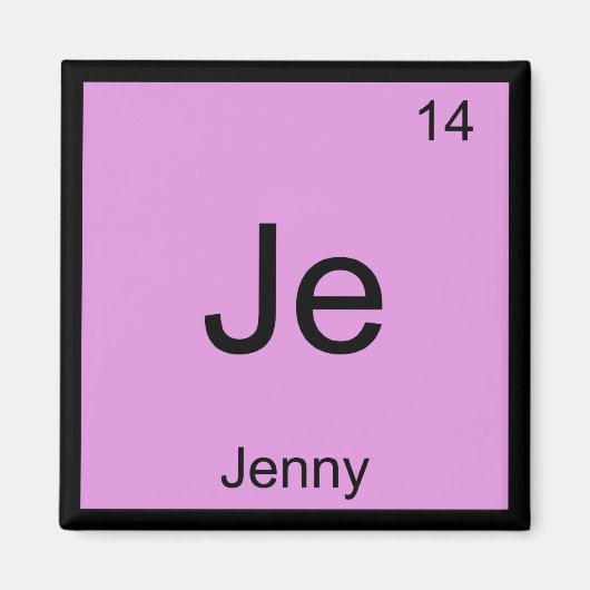 Jenny Name Chemistry Element Periodic Table Magneet (Voorkant)