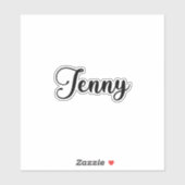 Jenny Name - Handgeschreven kalligrafie Sticker (Vel)