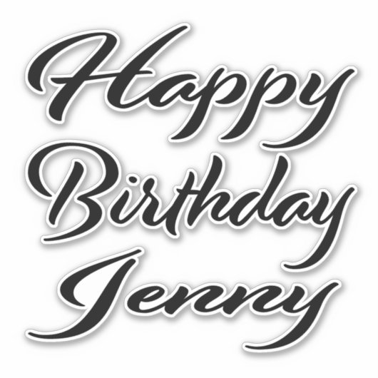 Jenny Name Vorname black Sticker Geburtstag (Voorkant)