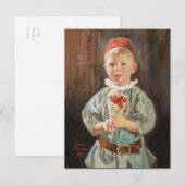Jenny Nyström Boy met kersen Kleine kinderen Briefkaart (Voorkant / Achterkant)