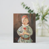Jenny Nyström Boy met kersen Kleine kinderen Briefkaart (Staand voorkant)