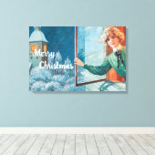 Jenny Nyström Custom Merry Christmas Canvas Afdruk (Insitu (Houten vloer))