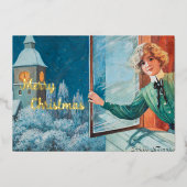 Jenny Nyström Custom Merry Christmas Folie Feestdagenkaart (Voorkant)