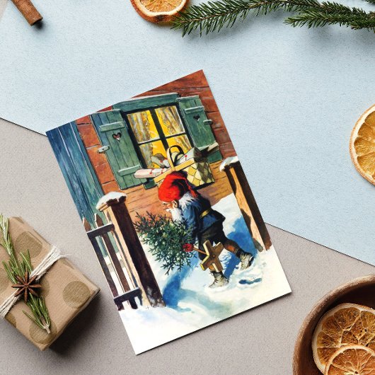 Jenny Nyström Gnome  Zweedse kerstboom Feestdagenkaart