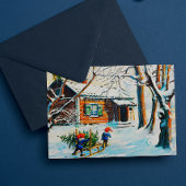 Jenny Nyström Gnome  Zweedse kerstboom Feestdagenkaart