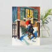 Jenny Nyström Gnome  Zweedse kerstboom Feestdagenkaart (Staand voorkant)