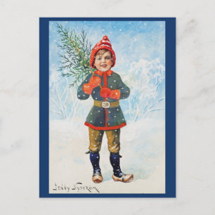 Jenny Nystrom - Jongen met kerstboom Briefkaart
