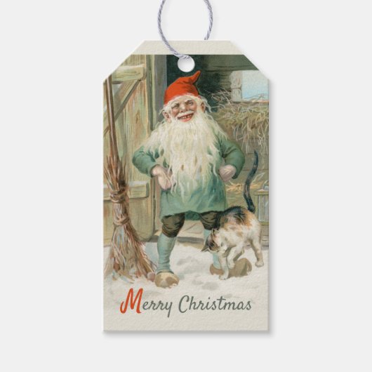 Jenny Nyström kerstbrownie en kat CC1194 Cadeaulabel (Voorkant)