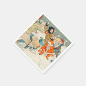 Jenny Nystrom, kinderen spelen in sneeuw, Kerstmis Servet (Hoek)