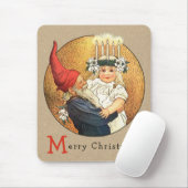 Jenny Nyström Sweet, klein Lucia-meisje, Kerstmis Muismat (Met muis)