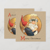 Jenny Nyström Tomte en Lucia 1187 Feestdagenkaart (Voorkant / Achterkant)