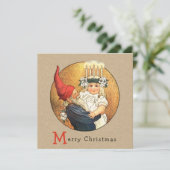 Jenny Nyström Tomte en Lucia 1187 Feestdagenkaart (Staand voorkant)