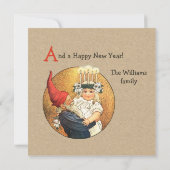 Jenny Nyström Tomte en Lucia 1187 Feestdagenkaart (Achterkant)