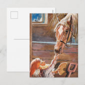 Jenny Nyström - Vrolijk kerstfeest in een stabiel Feestdagenkaart (Voorkant / Achterkant)