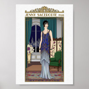 Jenny Sacerdote — Art Deco Elegantie Poster