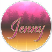 Jenny Vorname Name golden pink Aufkleber Sticker (Voorkant)