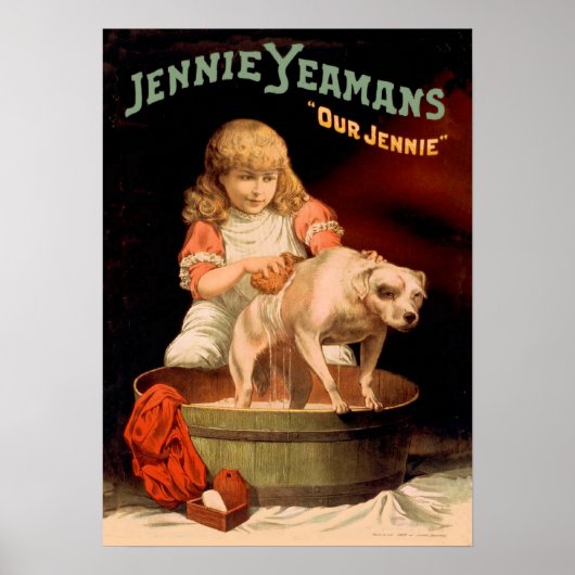 Jenny Yeaman's Girl Washing Dog Poster (Voorkant)