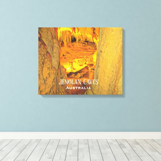 Jenolan Caves limestone groves Australië Canvas Afdruk (Insitu (Houten vloer))