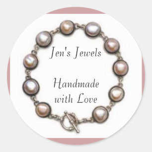 Jen's Jewels Handmade with Love Ronde Sticker