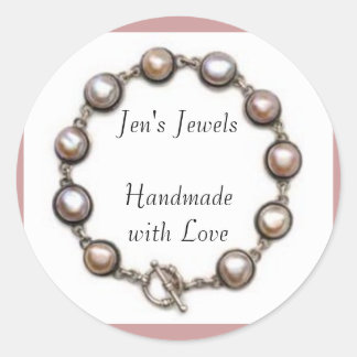 Jen's Jewels Handmade with Love Ronde Sticker
