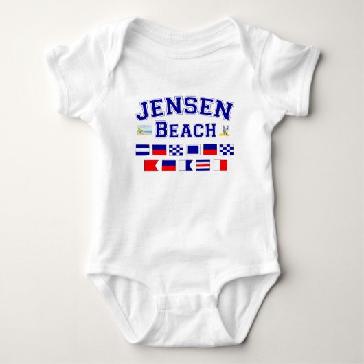 Jensen Beach, FL - Nautical Flag Spelling Romper (Voorkant)