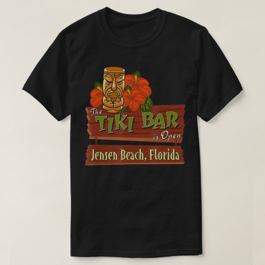 Jensen Beach Florida Tiki Bar T-shirt (Design voorkant)