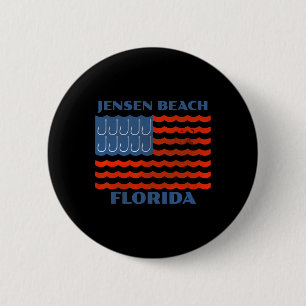 Jensen Beach Florida Vintage Vissen Amerikaanse Vl Ronde Button 5,7 Cm