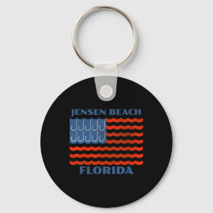 Jensen Beach Florida Vintage Vissen Amerikaanse Vl Sleutelhanger