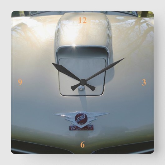 Jensen CV8,  British Sports Tourer Vierkante Klok (Voorkant)