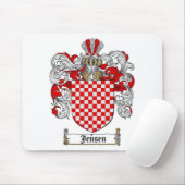 JENSEN FAMILY CREST - JENSEN COAT OF ARMS MUISMAT (Met muis)