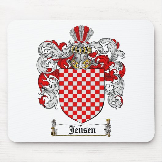 JENSEN FAMILY CREST - JENSEN COAT OF ARMS MUISMAT (Voorkant)