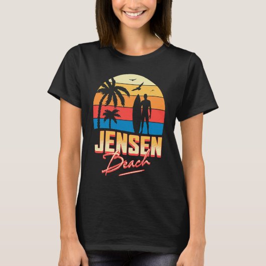 Jensen Florida Beach Surfen Surfer Ocean Summer T-shirt (Voorkant)
