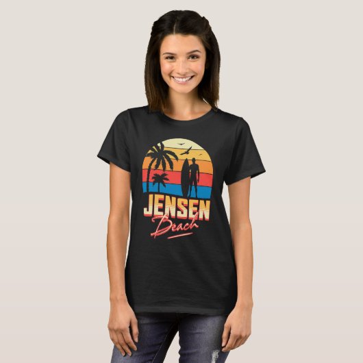 Jensen Florida Beach Surfen Surfer Ocean Summer T-shirt (Voorkant volledig)