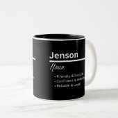 Jenson Boy Name Definition Personalized Mug Tweekleurige Koffiemok (Voorkant rechts)