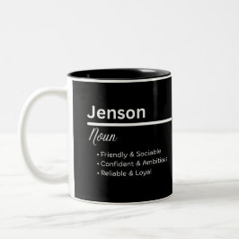 Jenson Boy Name Definition Personalized Mug Tweekleurige Koffiemok