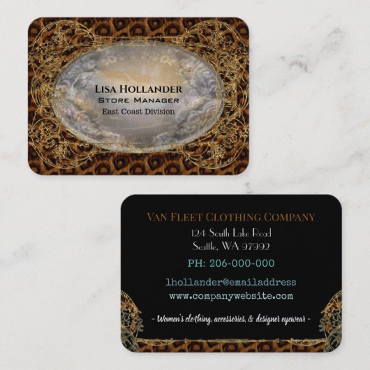 Jenuplaythe Animal Print Mélange Professional Visitekaartje (Voorkant / Achterkant)