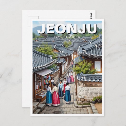 Jeonju Hanok Village Zuid-Korea Briefkaart (Voorkant / Achterkant)