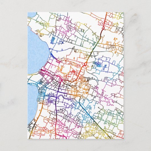 Jepara Indonesia City Map Briefkaart (Voorkant)