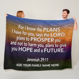 Jer 29v11 IK KEN DE PLANNEN Christelijke Bijbelfam Fleece Deken