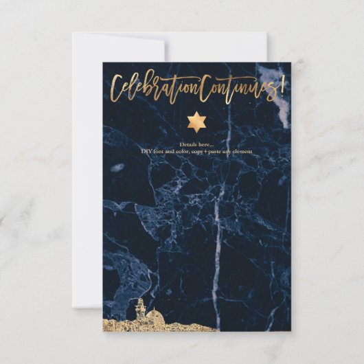 Jerasualem Midnight Blue Marble Mitzvah Reception (Achterkant)