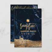 Jerasualem Midnight Blue Marble Mitzvah Reception (Voorkant / Achterkant)