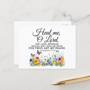 Jeremia 17:14 Genezende Bijbelvers Wilde Bloemen Briefkaart