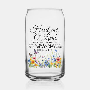 Jeremia 17:14 Healing Bible Verse Wildflowers Blikvorm Glas
