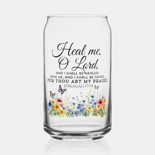 Jeremia 17:14 Healing Bible Verse Wildflowers Blikvorm Glas (Voorkant)