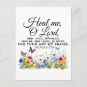 Jeremia 17:14 Healing Bible Verse Wildflowers Briefkaart (Voorkant)