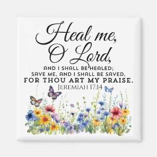 Jeremia 17:14 Healing Bible Verse Wildflowers Magneet